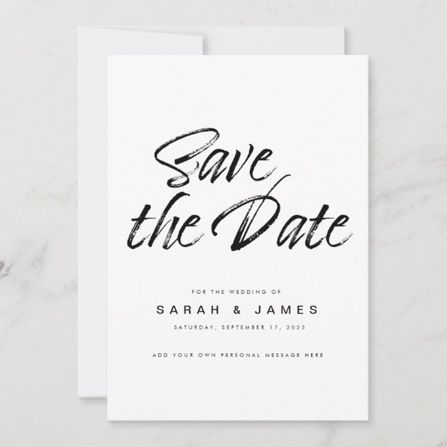 Moderne Minimalistische Hochzeit rettet das Datum Save The Date (Vorderseite)