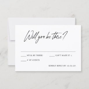 Moderne Minimalistische Hochzeit RSVP Karte
