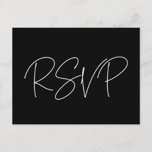 Moderne minimalistische Hochzeit RSVP Postkarte