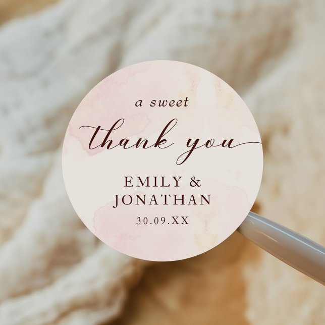 Moderne Minimalistische Hochzeit Runder Aufkleber (Von Creator hochgeladen)