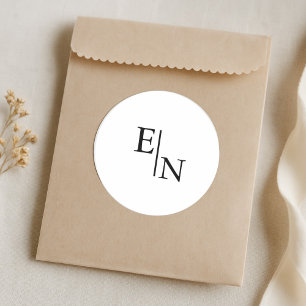 Moderne Minimalistische Hochzeit Runder Aufkleber