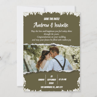 Moderne Minimalistische Hochzeit Save The Date