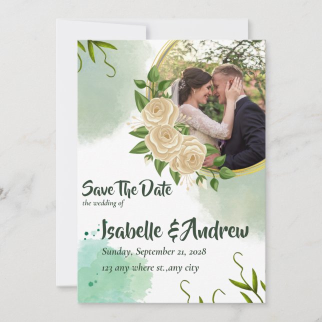 Moderne Minimalistische Hochzeit Save The Date (Vorderseite)
