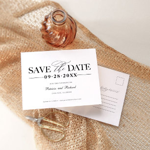Moderne Minimalistische Hochzeit Save The Date Pos Postkarte