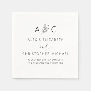 Moderne Minimalistische Hochzeit Serviette