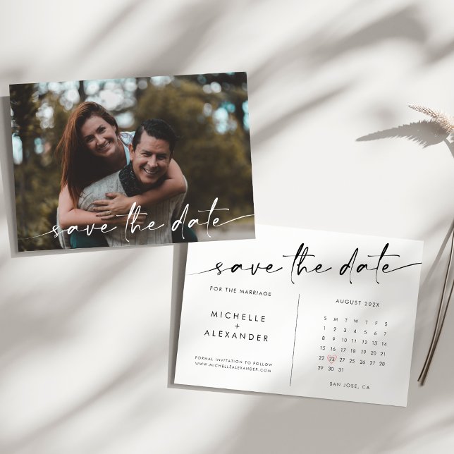 Moderne Minimalistische Hochzeit speichern die Dat Save The Date (Von Creator hochgeladen)