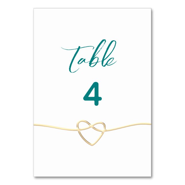 Moderne Minimalistische Hochzeit Tischnummer (Vorderseite)