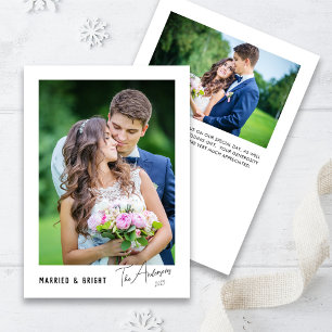 Moderne Minimalistische Hochzeit und strahlend jun Feiertagskarte