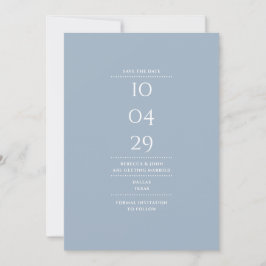 Moderne Minimalistische Hochzeit von Dusty Blue Save The Date