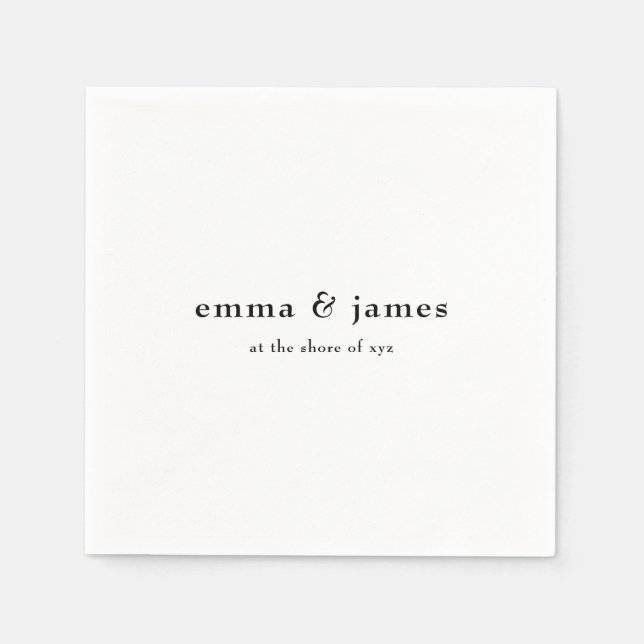 Moderne Minimalistische Hochzeit von Napkins Serviette (Vorderseite)