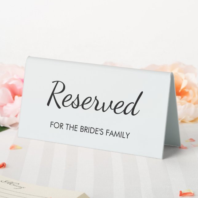 Moderne Minimalistische Hochzeit vorbehalten Tischaufsteller (In Situ (Hochzeit))