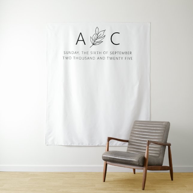 Moderne Minimalistische Hochzeit Wandteppich (Beispiel)