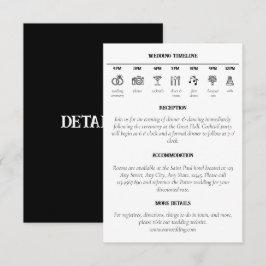 Moderne Minimalistische Hochzeitinformationen Begleitkarte