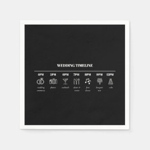 Moderne Minimalistische Hochzeitinformationen Serviette