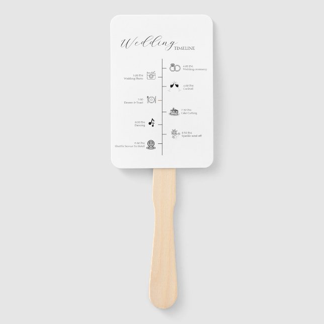 Moderne Minimalistische Hochzeitkarte Fächer (Vorderseite)