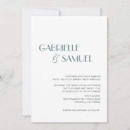 Moderne Minimalistische Hochzeitliche Dunkelgrüne 