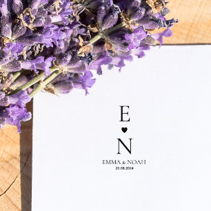 Moderne Minimalistische Hochzeitmonogramm Gummistempel