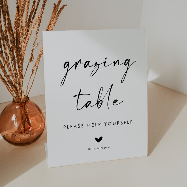 Moderne minimalistische Hochzeits-Grazing-Tafel Sockelschild (Von Creator hochgeladen)