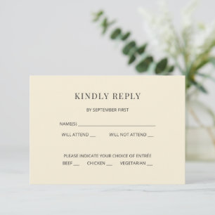 Moderne Minimalistische Hochzeits-RSVP-Karte Einladung