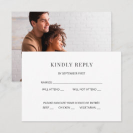 Moderne Minimalistische Hochzeits-RSVP-Karte mit F Einladung