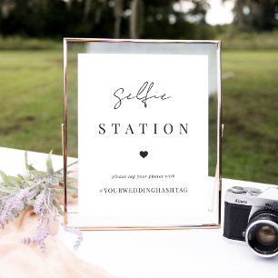 Moderne Minimalistische Hochzeits-Selfie-Station & Poster