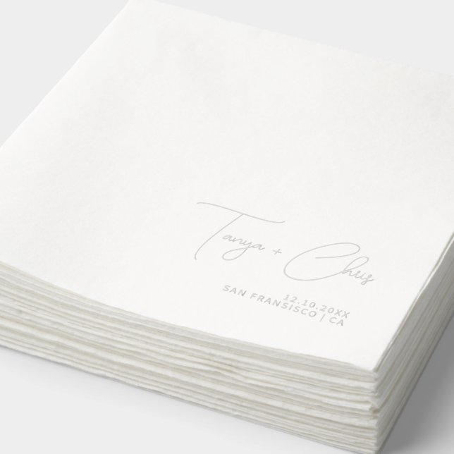 Moderne Minimalistische Hochzeitsbridal Servietten Mit Folie (Ausschnitt)