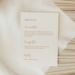 Moderne Minimalistische Hochzeitsdetails Begleitkarte