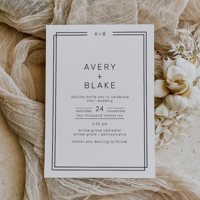Moderne Minimalistische Hochzeitseinladung / AVERY Einladung (Modern Minimalist Wedding Invitation / AVERY Suite)