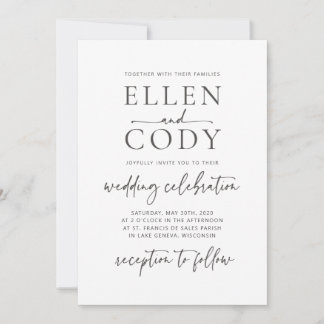 Moderne Minimalistische Hochzeitseinladung Einladung