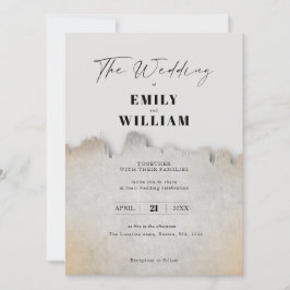 Moderne minimalistische Hochzeitseinladung im Erdt Einladung