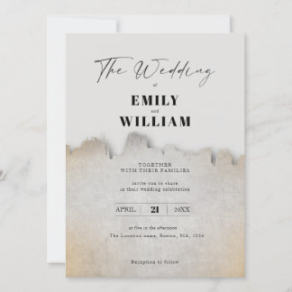Moderne minimalistische Hochzeitseinladung im Erdt Einladung