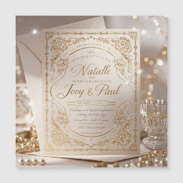 Moderne Minimalistische Hochzeitseinladung Magnetkarte