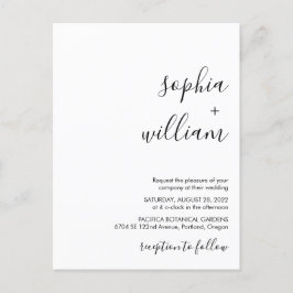Moderne Minimalistische Hochzeitseinladung Postkar Einladungspostkarte