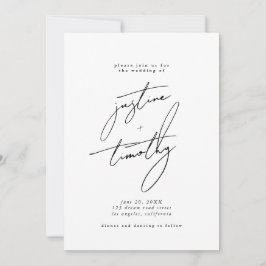 Moderne Minimalistische Hochzeitseinladung Save The Date