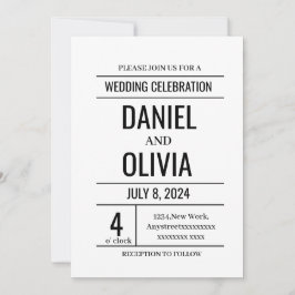 Moderne Minimalistische Hochzeitseinladungen Einladung