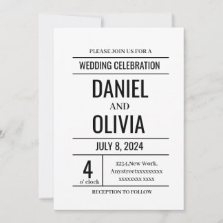 Moderne Minimalistische Hochzeitseinladungen Einladung