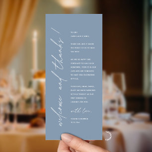 Moderne Minimalistische Hochzeitsempfangs-Dankeska Programm