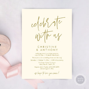Moderne Minimalistische Hochzeitsempfangs-Dinner Einladung