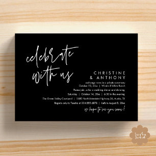 Moderne minimalistische Hochzeitsempfangs-Dinner Einladung