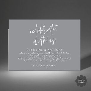 Moderne minimalistische Hochzeitsempfangs-Dinner Einladung