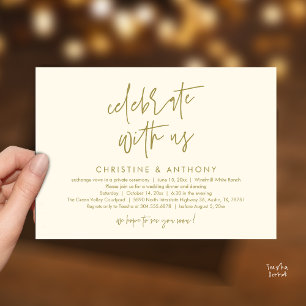 Moderne minimalistische Hochzeitsempfangs-Dinner Einladung