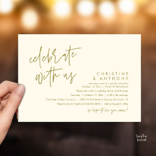 Moderne minimalistische Hochzeitsempfangs-Dinner Einladung