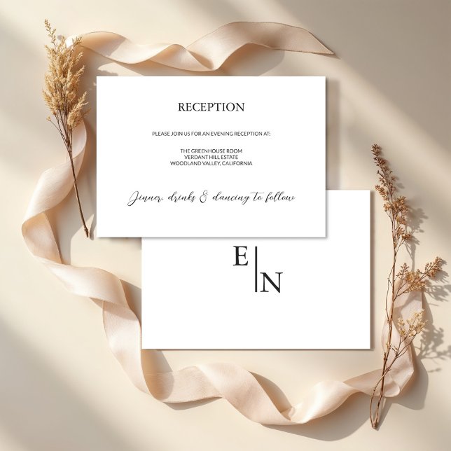 Moderne Minimalistische Hochzeitsempfehlung Begleitkarte (Von Creator hochgeladen)