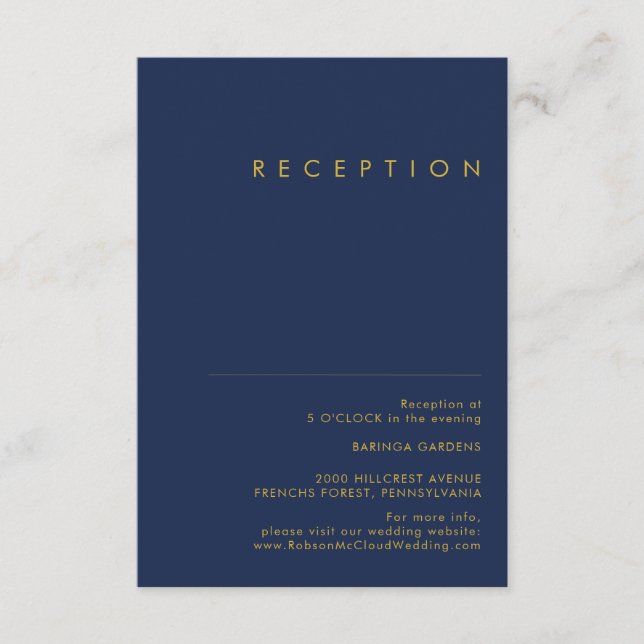 Moderne Minimalistische Hochzeitsempfehlung mit Bl Begleitkarte (Vorderseite)