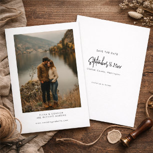 Moderne Minimalistische Hochzeitsfoto-Save-the-Dat Save The Date