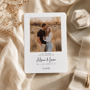 Moderne minimalistische Hochzeitsfoto-Save-the-Dat Save The Date