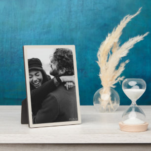 Moderne minimalistische Hochzeitsfoto und Datum El Fotoplatte