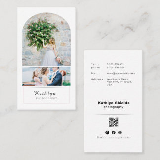 Moderne minimalistische Hochzeitsfotograf Foto ver Visitenkarte