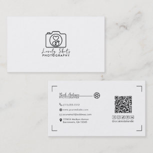 Moderne minimalistische Hochzeitsfotografie mit He Visitenkarte