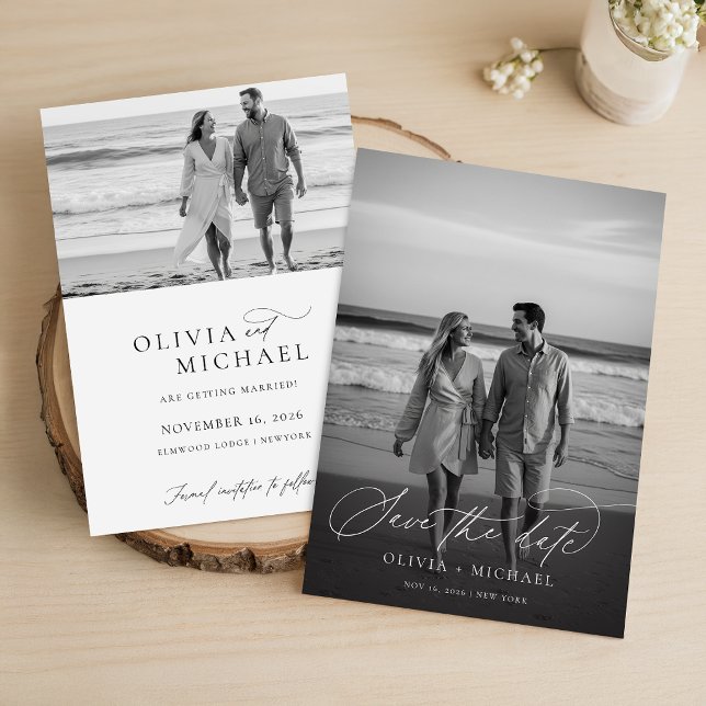 Moderne minimalistische Hochzeitsfotografie mit Sk Save The Date (Von Creator hochgeladen)